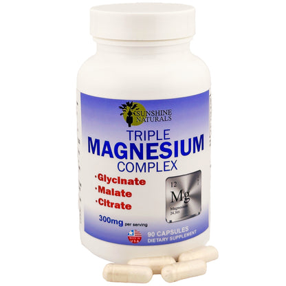 Triple Magnesium Complex, Magnesium Glycinate, Malate and Citrate. 90 capsules