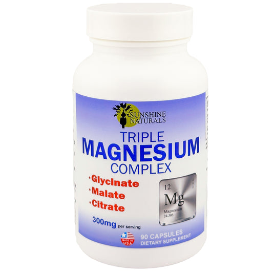 Triple Magnesium Complex, Magnesium Glycinate, Malate and Citrate. 90 capsules