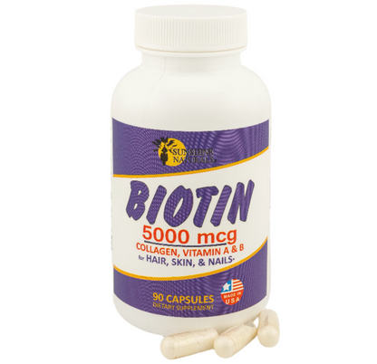 Biotin 5000 mcg plus Collagen for Hair, Skin, and Nails 90 Capsules