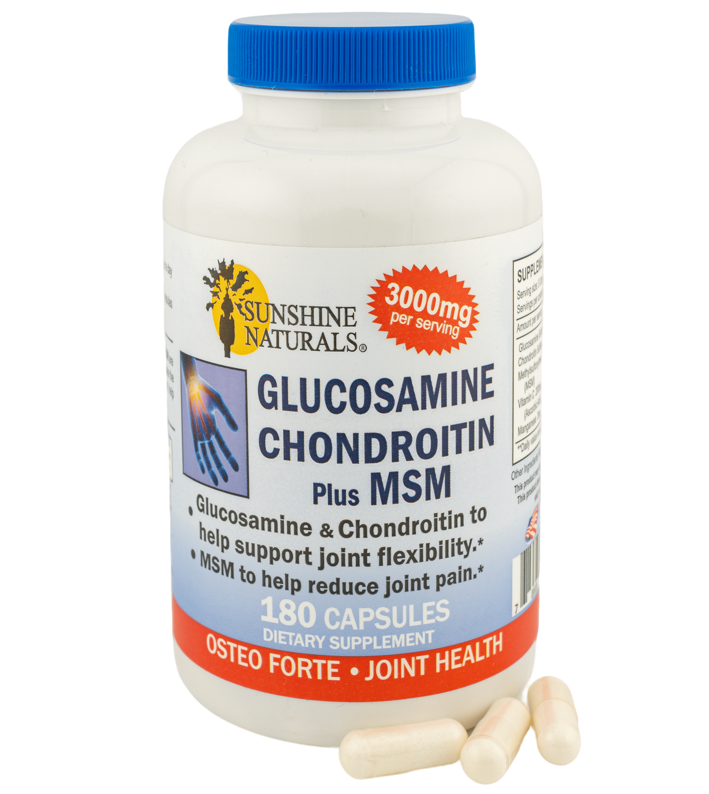 Glucosamine Sulfate, Chondroitin, and MSM 180 Capsules