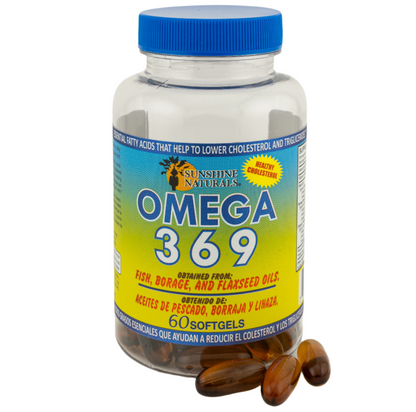 Omega 3-6-9 Fish, Borage, and Flaxseed oil 3600mg 60 Softgels