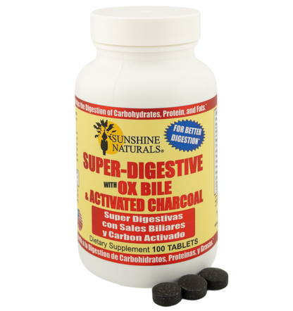 Super Digestivas, Sales Biliares, con Carbon Activado 100 Tablets