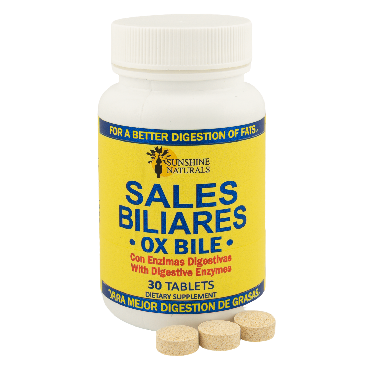 Sales Biliares (Ox Bile) plus Digestive Enzymes 30 Tablets