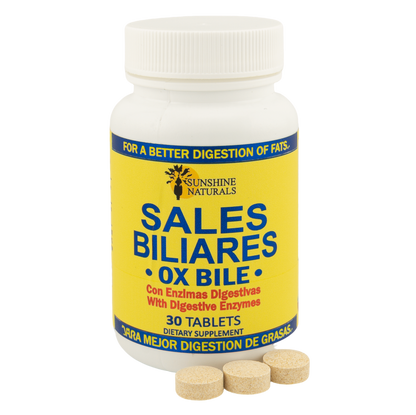 Sales Biliares (Ox Bile) plus Digestive Enzymes 30 Tablets