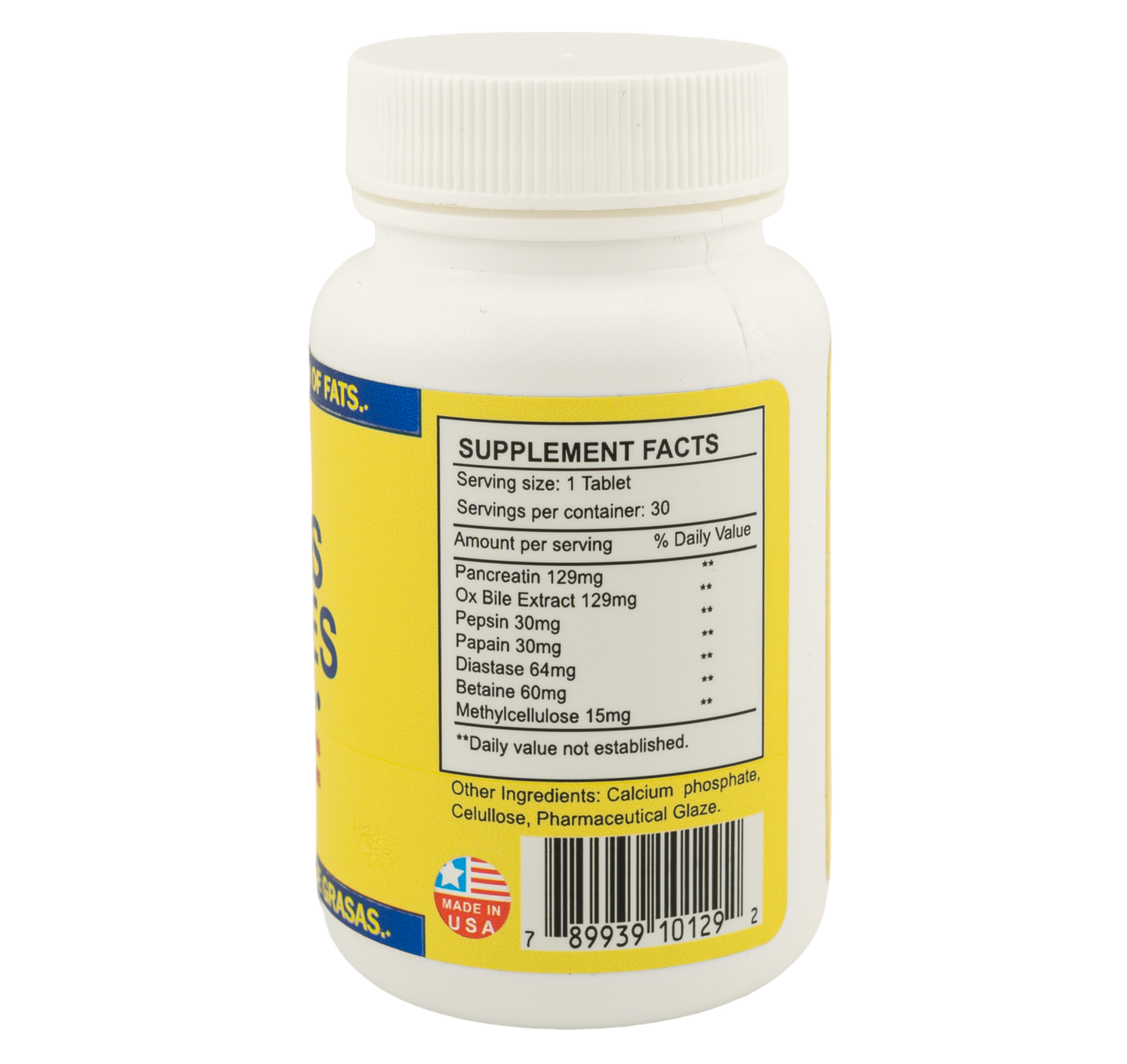 Sales Biliares (Ox Bile) plus Digestive Enzymes 30 Tablets