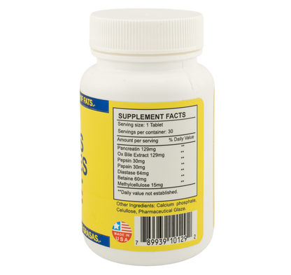 Sales Biliares (Ox Bile) plus Digestive Enzymes 30 Tablets