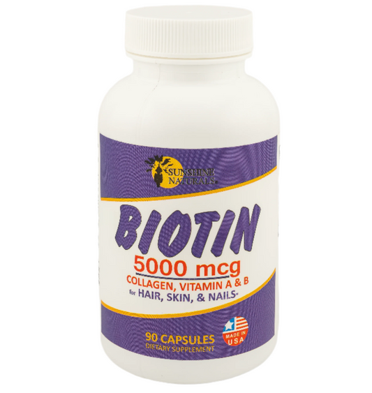 Biotin 5000 mcg plus Collagen for Hair, Skin, and Nails 90 Capsules