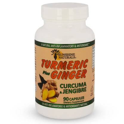 Turmeric Curcuma plus Ginger 90 Capsules Sunshinenaturals