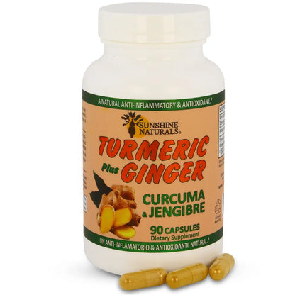 Turmeric Curcuma plus Ginger 90 Capsules Sunshinenaturals