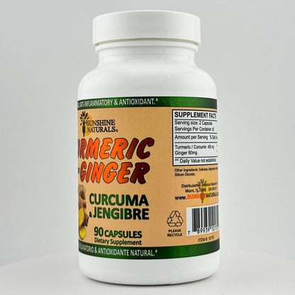 Turmeric Curcuma plus Ginger 90 Capsules